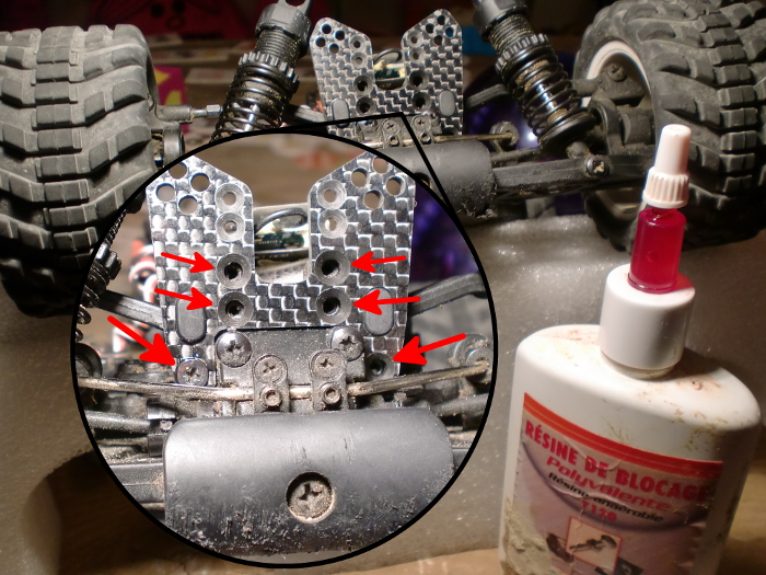 Mise en place des vis au frein filet